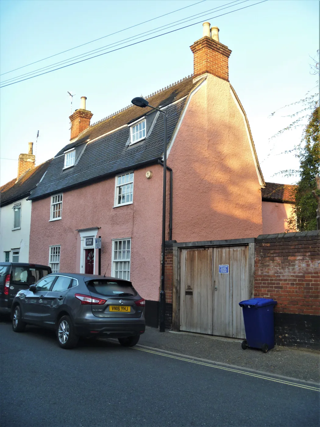 A blue recycling bin out on a Bury St Edmunds street